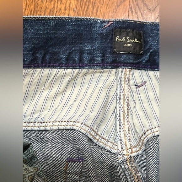 Men’s 30W 32L Paul Smith Dark Faded Wash Denim Jeans Flat Front APC Lux Pants - Picture 10 of 13